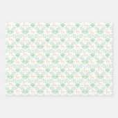 Blaue und grüne Trellis mit Hirsch Geschenkpapier Set (Vorderseite)