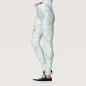 Blaue und grüne Trellis mit Hirsch Leggings (Links)