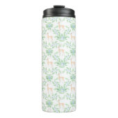 Blaue und grüne Trellis mit Hirsch Thermosbecher (Vorderseite)