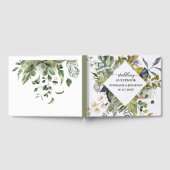 Blaue und grüne tropische Hochzeit Gästebuch (Voll)