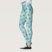 Blaue und grüne Tulips Leggings (Links)