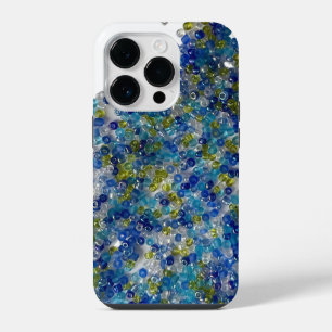 Blaue und grüne verschüttete Saatperlen iPhone 14 Pro Hülle