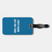 Blaue und grüne Vintage Rennstreifen Gepäckanhänger (Rückseite horizontal)