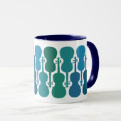 Blaue und grüne Violinkaffee-Tasse (11 oz) Tasse (VorderseiteRechts)