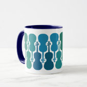 Blaue und grüne Violinkaffee-Tasse (11 oz) Tasse (Vorderseite Links)
