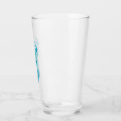 Blaue und grüne Wasserfarbe Hirsche Trophäe Kunst Glas (Links)