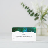 Blaue und grüne Wasserfarbe Kunst Visitenkarte (Stehend Vorderseite)