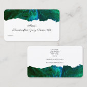 Blaue und grüne Wasserfarbe Kunst Visitenkarte (Vorne/Hinten)