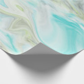 Blaue und grüne Wasserfarbenmarmor Geschenkpapier (Ecke)
