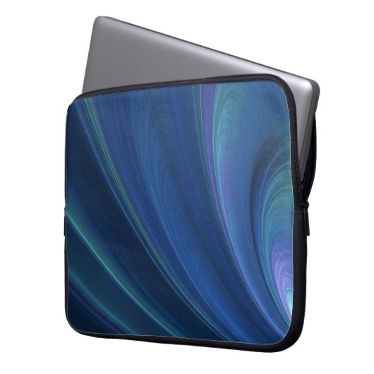 Blaue und grüne weiche Sand-Wellen Laptopschutzhülle (Vorderseite Links)