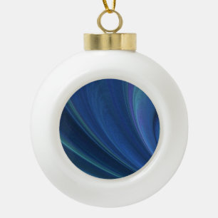 Blaue und grüne weiche Sandwellen Keramik Kugel-Ornament