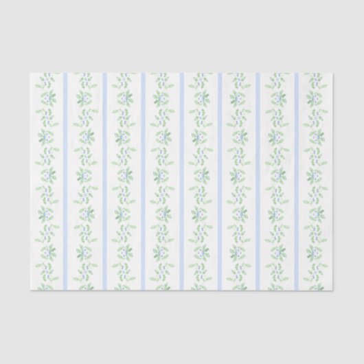 Blaue und grüne Weihnachten Seidenpapier (Vorderseite)