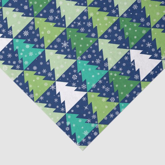 Blaue und grüne Weihnachtsbäume Seidenpapier (Ausschnitt)