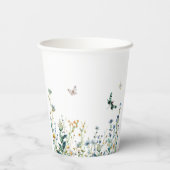 Blaue und grüne Wildblume Pappbecher (Rückseite)