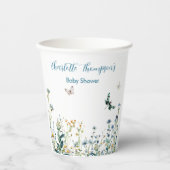 Blaue und grüne Wildblume Pappbecher (Vorderseite)