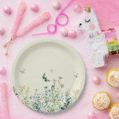 Blaue und grüne Wildblume Pappteller (Party)