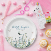 Blaue und grüne Wildblume Pappteller (Party)