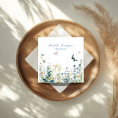 Blaue und grüne Wildblumen Serviette