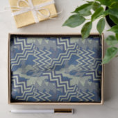 Blaue und grüne Zigzag-Muster Seidenpapier (Geschenk)