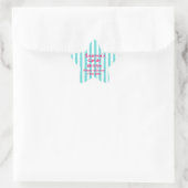 blaue und heiß rosa Sandy Shoppe Sticker (Tasche)
