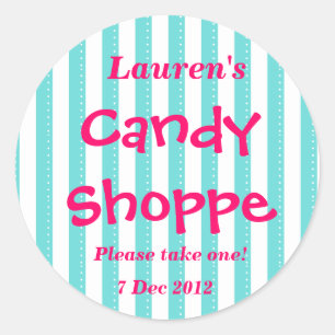 blaue und heiß rosa Sandy Shoppe Sticker