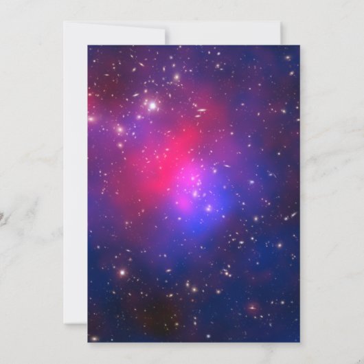 Blaue und heiße rosa Galaxie Cluster Kosmische Hoc Einladung (Rückseite)