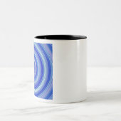 Blaue und hellblaue Spirale Zweifarbige Tasse (Mittel)