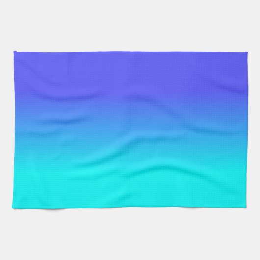 Blaue und helle Neonaqua Ombré Schatten-Neonfarbe Geschirrtuch (Horizontal)