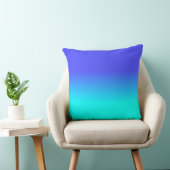 Blaue und helle Neonaqua Ombré Schatten-Neonfarbe Kissen (Stuhl )