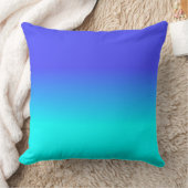 Blaue und helle Neonaqua Ombré Schatten-Neonfarbe Kissen (Decke)