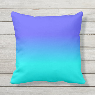 Blaue und helle Neonaqua Ombré Schatten-Neonfarbe Kissen