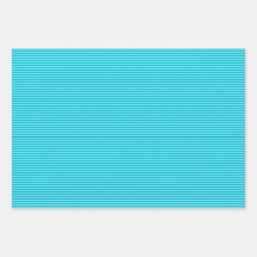 Blaue und helle türkisfarbene Streifen Geschenkpapier Set (Vorderseite 3)