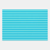 Blaue und helle türkisfarbene Streifen Geschenkpapier Set (Vorderseite 2)