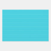 Blaue und helle türkisfarbene Streifen Geschenkpapier Set (Vorderseite)