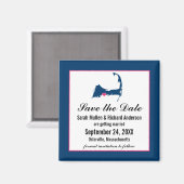 Blaue und Hot-Pink-Cape-Kabeljaukarte Save the Dat Magnet (Vorderseite/Rückseite)