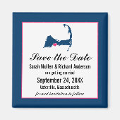 Blaue und Hot-Pink-Cape-Kabeljaukarte Save the Dat Magnet (Vorne)