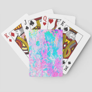Blaue und Hot-Pink-Hortensien-Landschaft Spielkarten