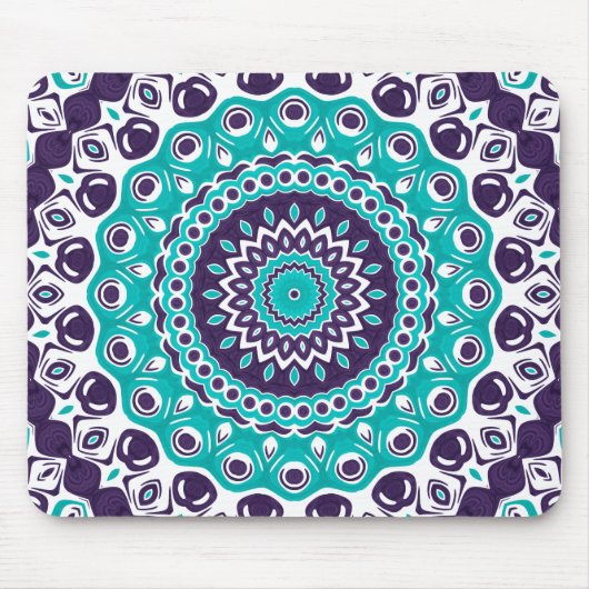 Blaue und Indigo-Mandala-Design Mousepad (Vorne)