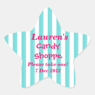 blaue und knallrosa Candy Shoppe Aufkleber