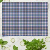 Blaue und koffebraune Karos Geschirrtuch (Gefaltet)
