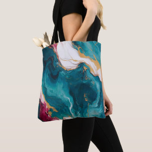 Blaue und Krabroter Marmoreleganz Tasche