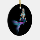 Blaue und lila 3D Meerjungfrau 4 Keramik Ornament (Rechts)