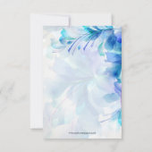 Blaue und Lila Abstrakte Blume Hochzeit Einladung (Rückseite)