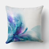 Blaue und Lila Abstrakte Blume Hochzeitskissen Kissen (Rückseite)