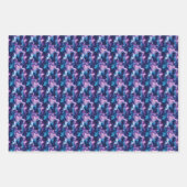 Blaue und Lila Abstrakte Ölfarbe Geschenkpapier Set (Vorderseite)