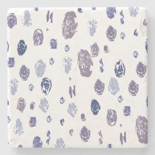 Blaue und lila abstrakte Regentropfen Steinuntersetzer (Vorderseite)