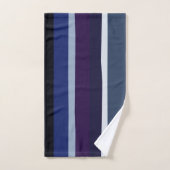 Blaue und Lila Abstrakte Streifen Badhandtuch Set (Handtuch)