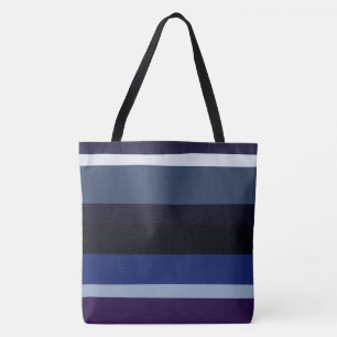 Blaue und Lila Abstrakte Streifen Tasche