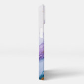 Blaue und lila Alkoholfarbe Gold iPhone Hülle (Rechte Seite)