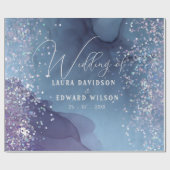 Blaue und lila Alkoholfarbe mit mystischer Glitzer Geschenkpapier (Flach)